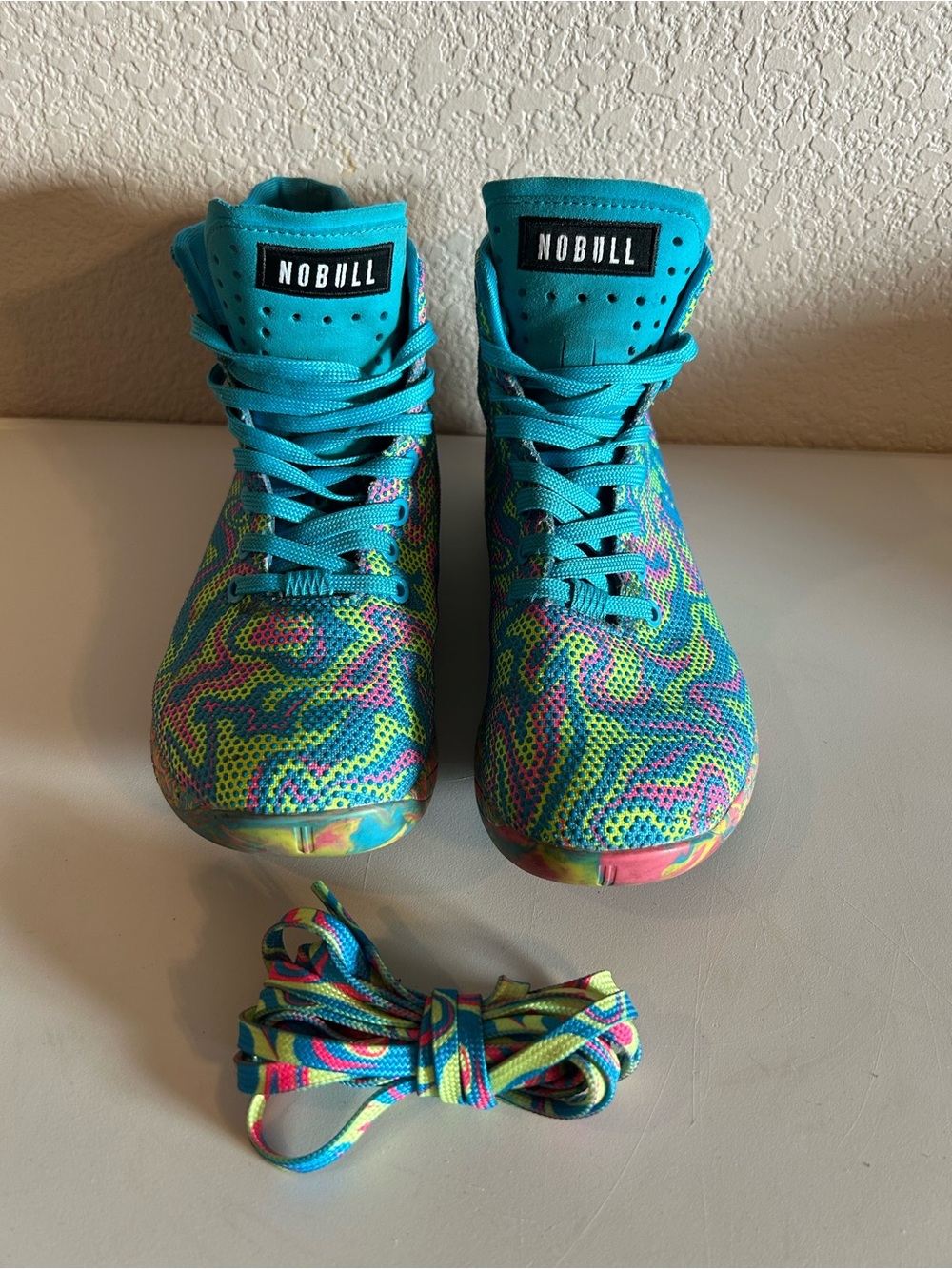 NOBULL SuperFabric Trainer High Lightweight High Top Multicolor Blue Wild Swirl